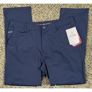 NWT RHONE Slim Fit Commuter Pants Mens 34x30 Navy Blue Chino Golf Performance